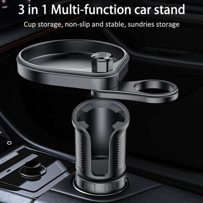 Yesido C180 3 in 1 Car Multi-function Tray Water Cup Holder(Black)