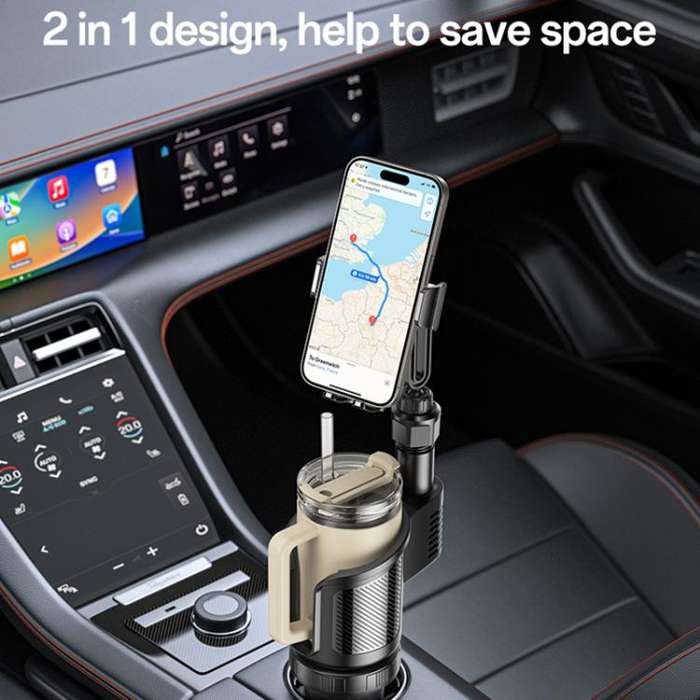 Yesido C273 2 in 1 Car Water Cup Phone Holder(Black)