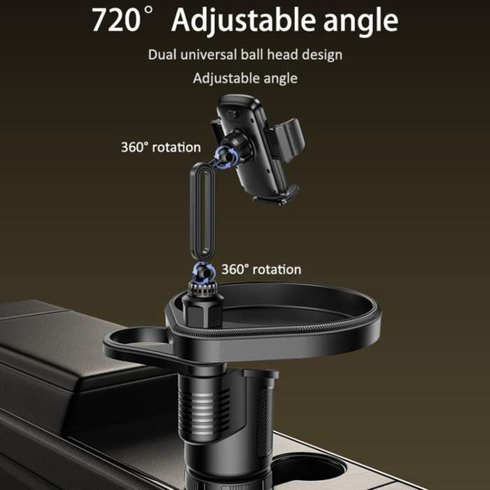 Yesido C274 4 in 1 Car Multi-function Tray Water Cup Phone Holder(Black)