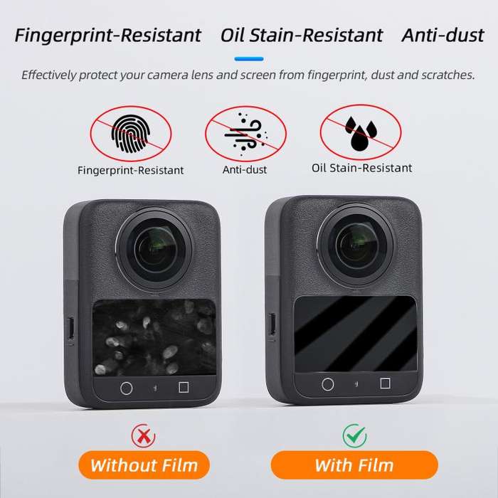 2pcs Sunnylife Screen Protector Tempered Glass Protective Film For DJI Osmo 360(Transparent)