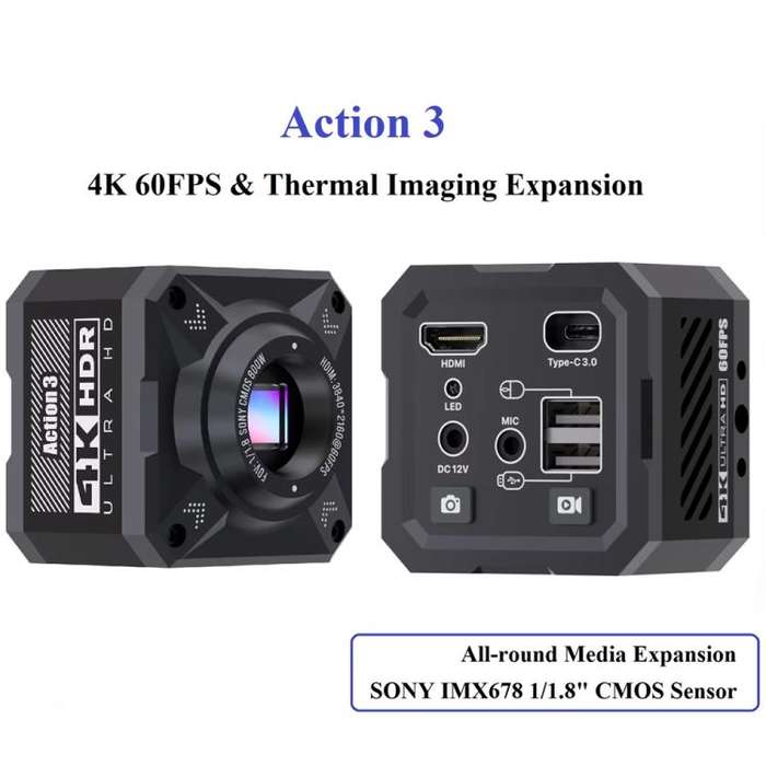 Mechanic Action3 HDMI / USB Thermal Imaging 4K HD Microscope Camera, Plug:EU Plug