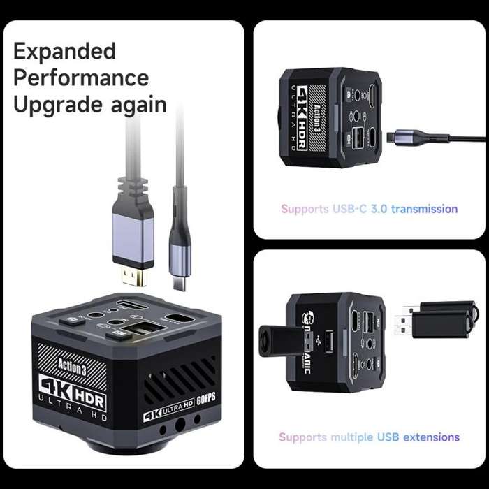 Mechanic Action3 HDMI / USB Thermal Imaging 4K HD Microscope Camera, Plug:US Plug