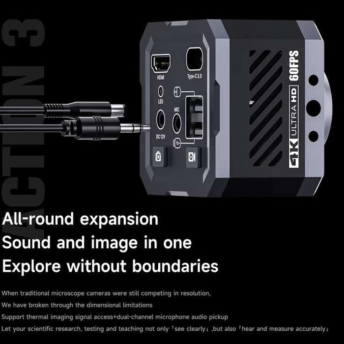 Mechanic Action3 HDMI / USB Thermal Imaging 4K HD Microscope Camera, Plug:US Plug
