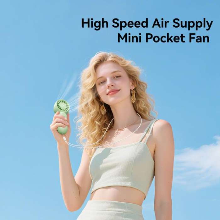 USAMS ZB354 Handheld Mini Pocket Fan(Green)
