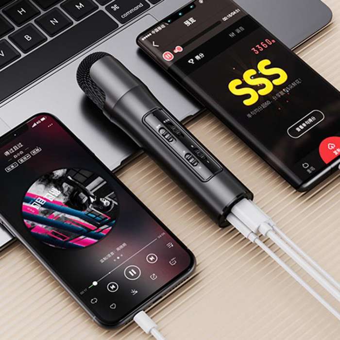 Lebo P1 Karaoke Microphone Audio Home Bluetooth Wireless Microphone(Pink)