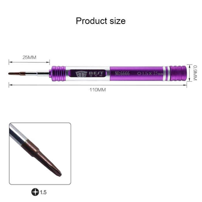 BEST BST-6666 Aluminum Alloy Screwdriver, Model:Phillips 1.5