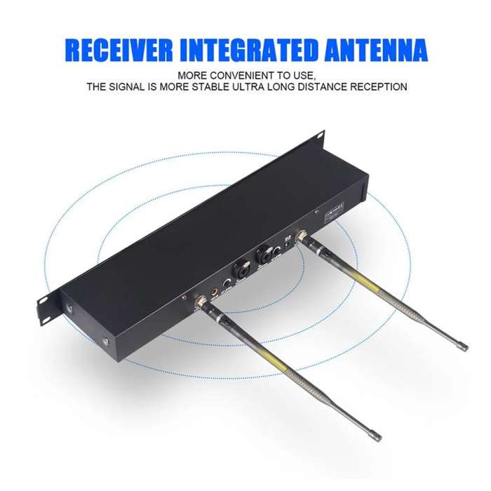 DEBRA ER-202 Professional Stage Wireless Audio Return Monitoring System with Two Receivers(UK Plug)