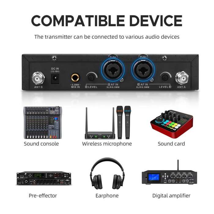 DEBRA ER-480 Professional Stage Wireless Audio Return Monitoring System with Two Receivers(EU Plug)