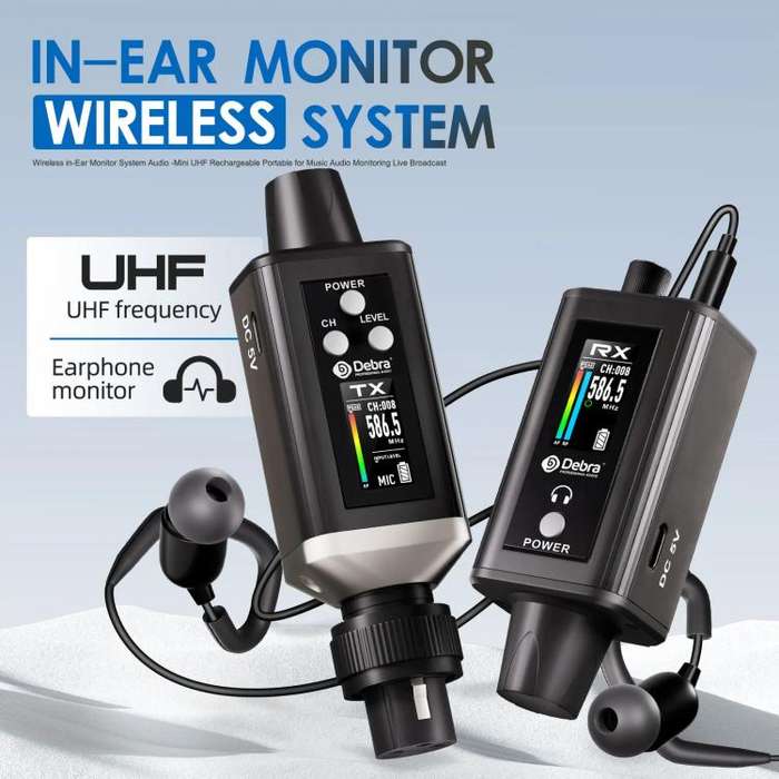 DEBRA EMX-1 Portable Wireless Monitor System Receiver + Earphones(Black)