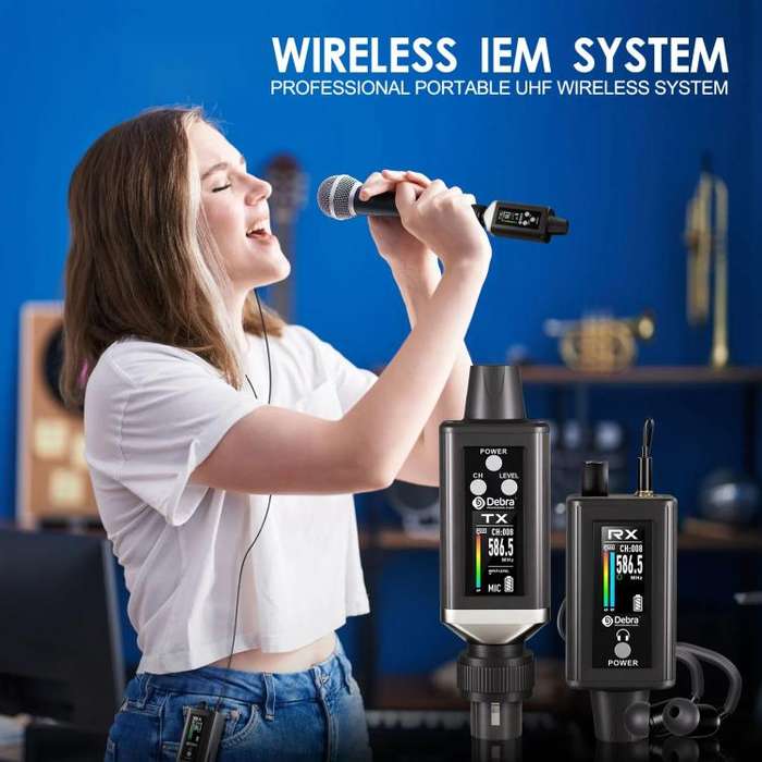 DEBRA EMX-1 Portable Wireless Monitor System Receiver + Earphones(Black)