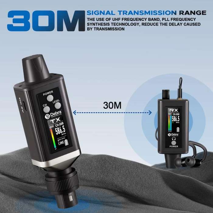 DEBRA EMX-1 Portable Wireless Monitor System Receiver + Earphones(Black)