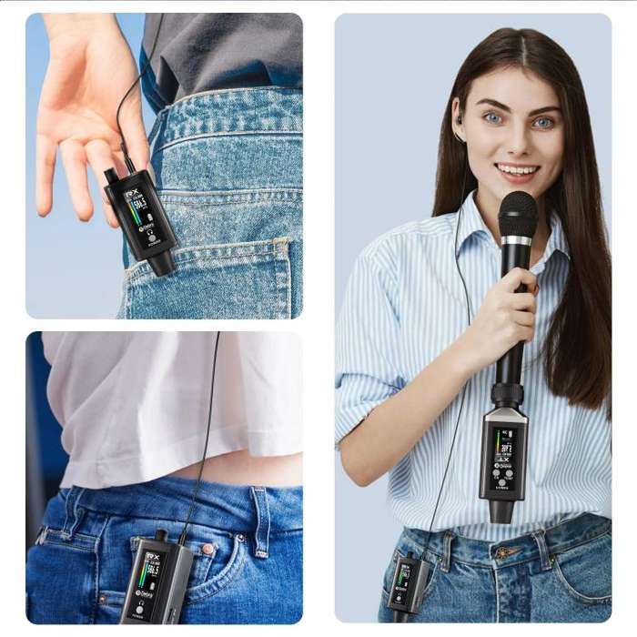 DEBRA EMX-1 Portable Wireless Monitor System Receiver + Earphones(Black)
