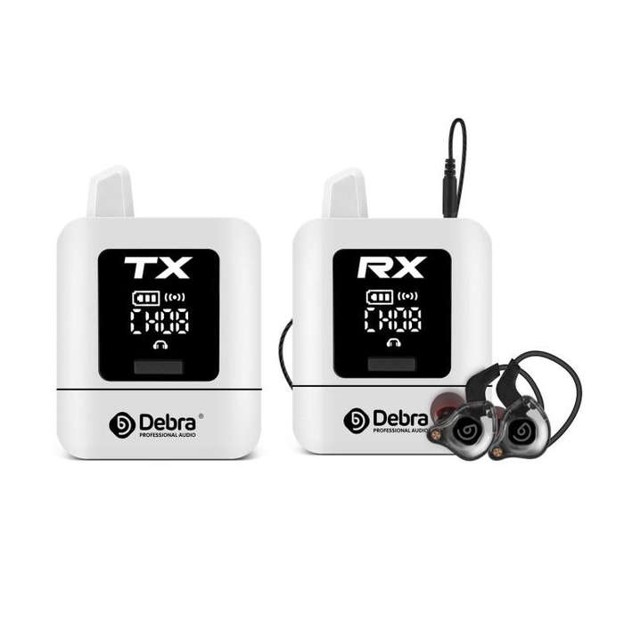 DEBRA ST-mini 2.4G Stereo Wireless Monitor System Transmitter & Receiver(White)