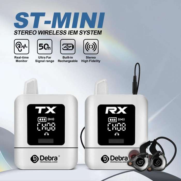 DEBRA ST-mini 2.4G Stereo Wireless Monitor System Transmitter & Receiver(White)