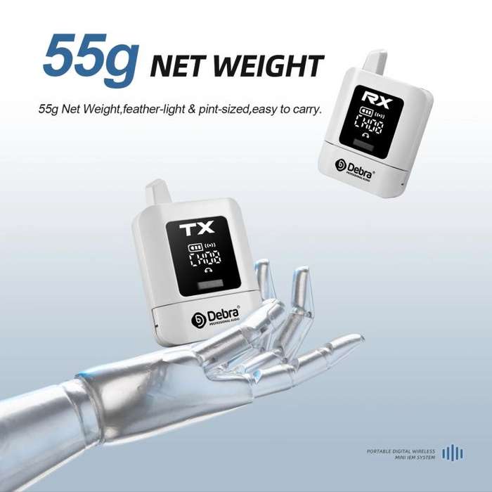DEBRA ST-mini 2.4G Stereo Wireless Monitor System Transmitter & Receiver(White)