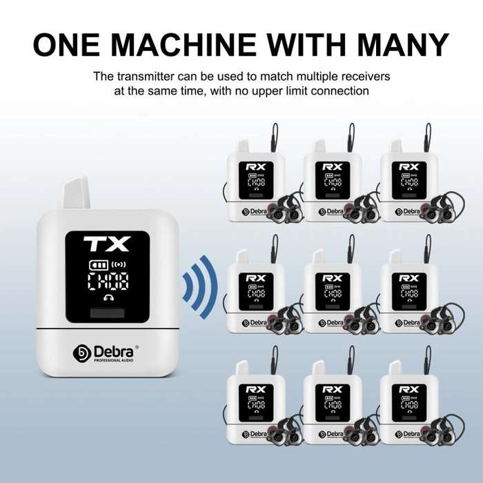 DEBRA ST-mini 2.4G Stereo Wireless Monitor System Transmitter & Receiver(White)