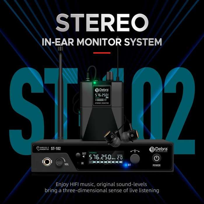 DEBRA ST-102 Professional Stage Wireless Audio Return Monitoring System with One Receivers(UK Plug)