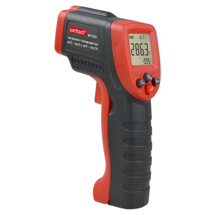Wintact WT550 Portable Infrared Thermometer, Measuring Range: -50 to 550 Degrees Celsius(Black Red)