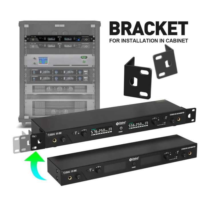 DEBRA ST-202 Professional Stage Wireless Audio Return Monitoring System with Two Receivers(US Plug)