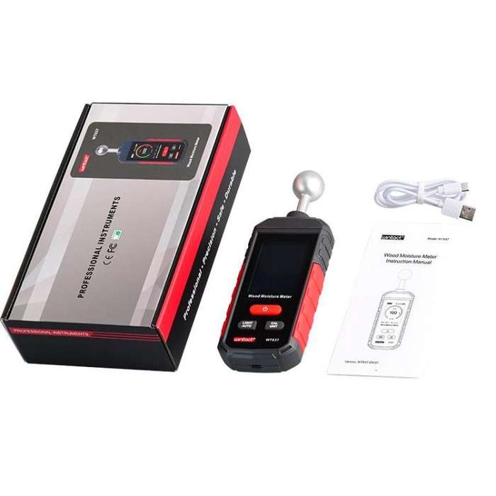 Wintact WT637 2.4 inch Color Screen Wood Moisture Digital Meter(Black Red)