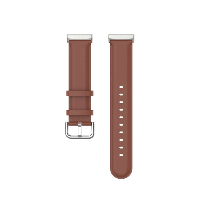 For Fitbit Versa 3 / Fitbit Sense Round Tail Leather Watch Band, Size: Free Size(Brown)