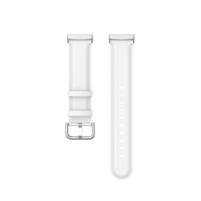 For Fitbit Versa 3 / Fitbit Sense Round Tail Leather Watch Band, Size: Free Size(White)