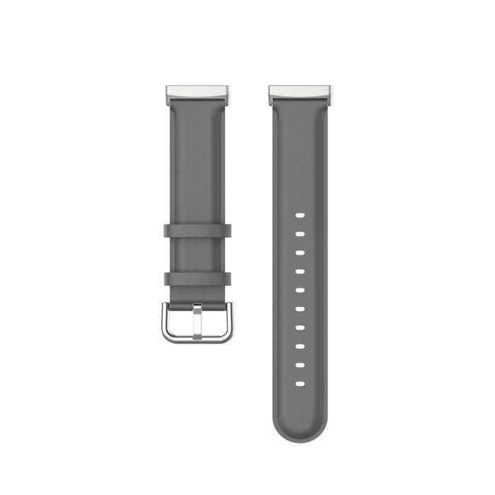 For Fitbit Versa 3 / Fitbit Sense Round Tail Leather Watch Band, Size: Free Size(Gray)