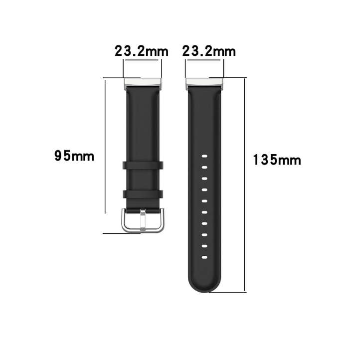 For Fitbit Versa 3 / Fitbit Sense Round Tail Leather Watch Band, Size: Free Size(Gray)