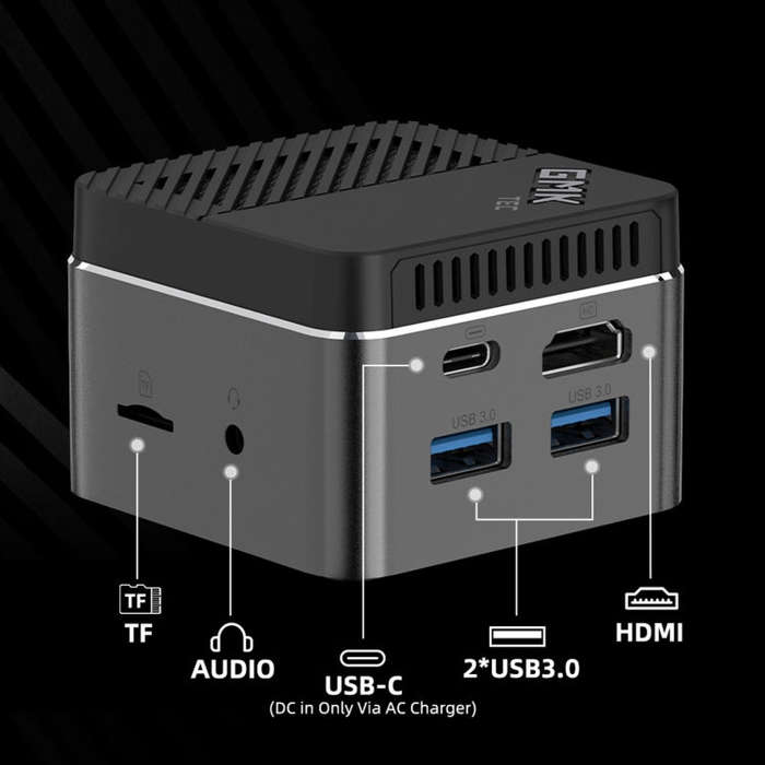 GMK NucBox Windows 10 System Mini PC, Intel Celeron J4125 Quad Core 64bit 14nm 2GHz-2.7GHz, Suppo...