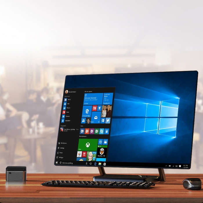 GMK NucBox Windows 10 System Mini PC, Intel Celeron J4125 Quad Core 64bit 14nm 2GHz-2.7GHz, Suppo...