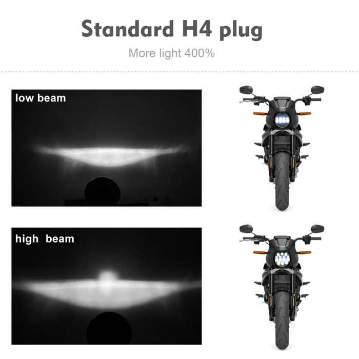 EagleVision DC9-30V 35W 6000K 4000LM 5.75 inch Round Motorcycle 6LEDs Headlight with Angel Eye fo...