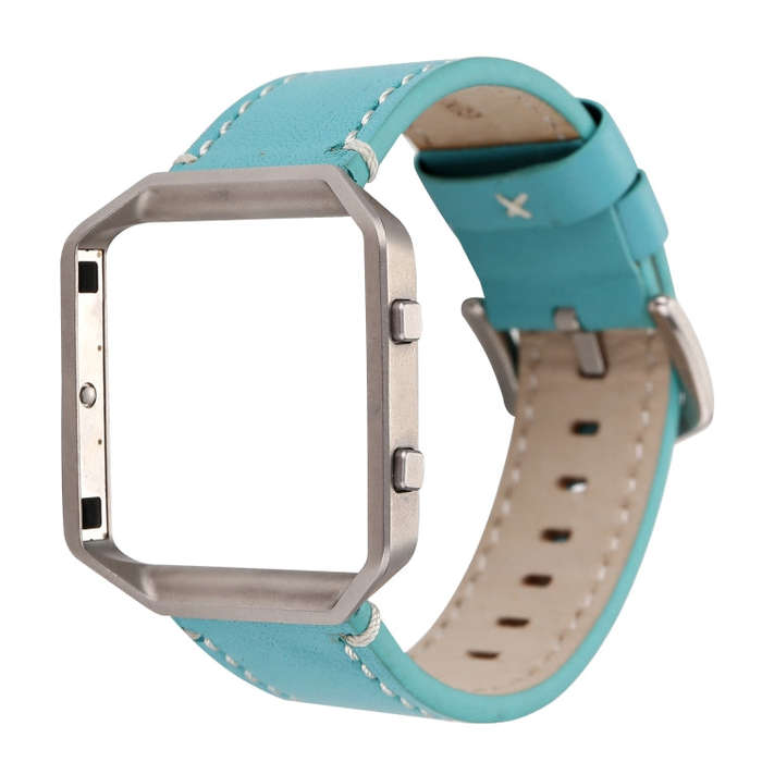 For Fitbit Blaze Calf Leather Watch Band(Sky Blue)