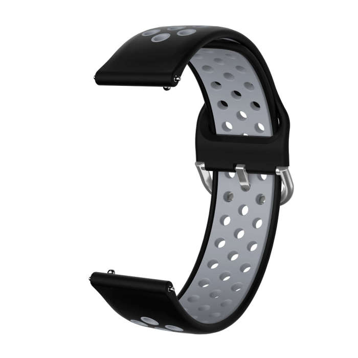 For Samsung Galaxy Watch Active2 44mm Two-color Silicone Watch Band(Black+Grey)