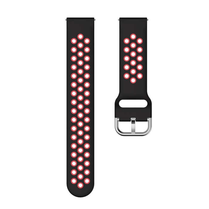 For Samsung Galaxy Watch Active2 44mm Two-color Silicone Watch Band(Black+Red)