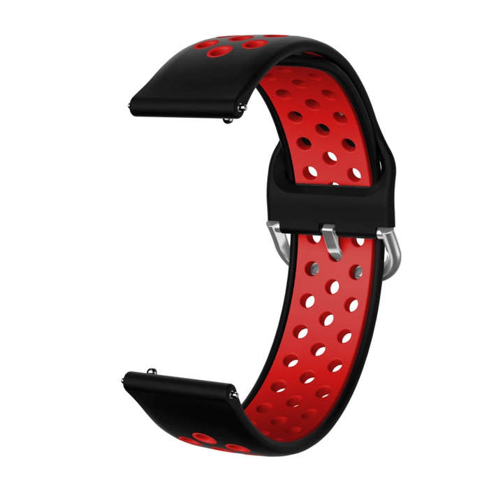 For Samsung Galaxy Watch Active2 44mm Two-color Silicone Watch Band(Black+Red)
