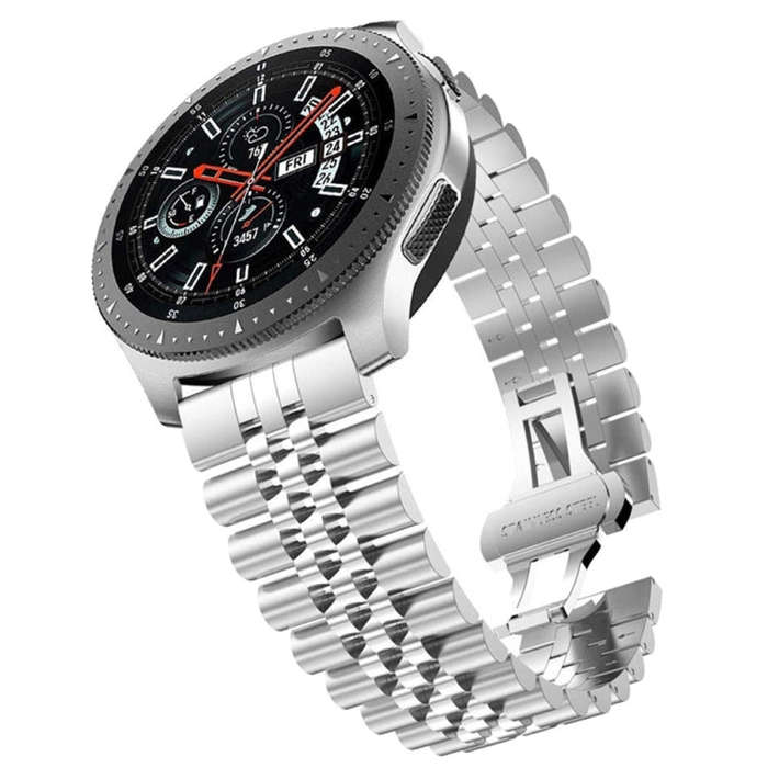 20mm For Samsung Galaxy Watch 3 41mm Five Beads Steel Watch Band(Silver)