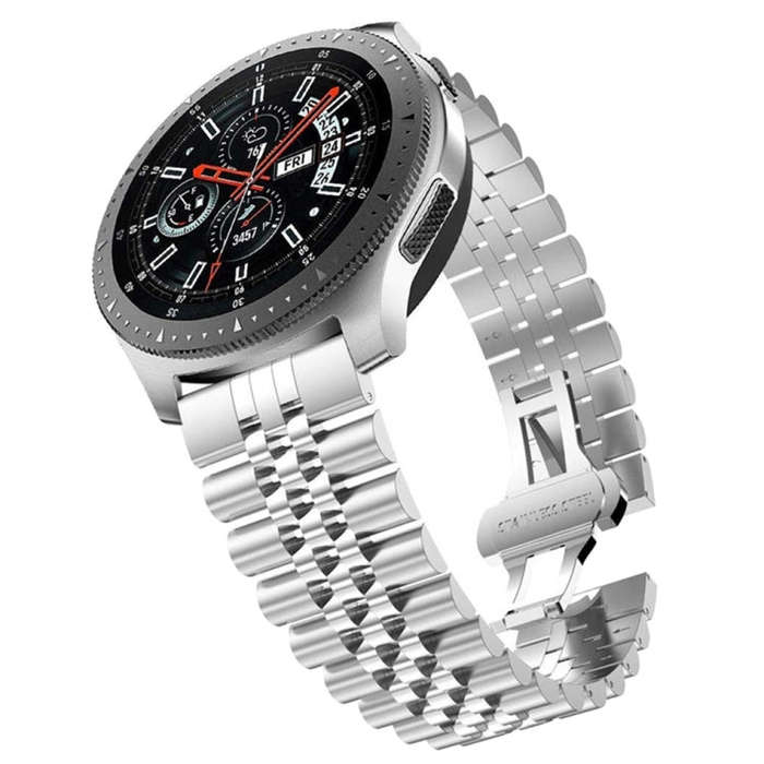 20mm For Amazfit GTR 2 / Amazfit GTR 47mm Five Beads Steel Watch Band(Silver)