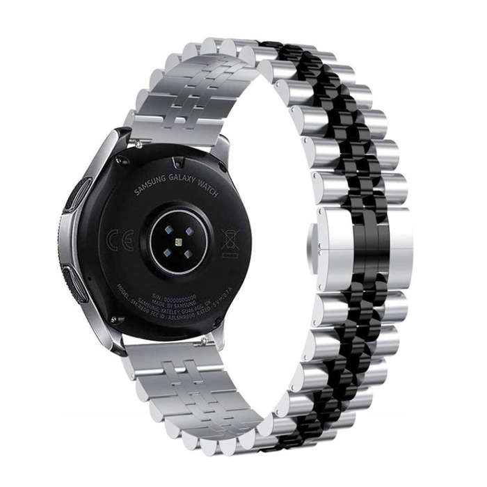 22mm For Huawei Watch GT 2 46mm / GT 2 Pro / GT 2e Five Beads Steel Watch Band(Silver Black)