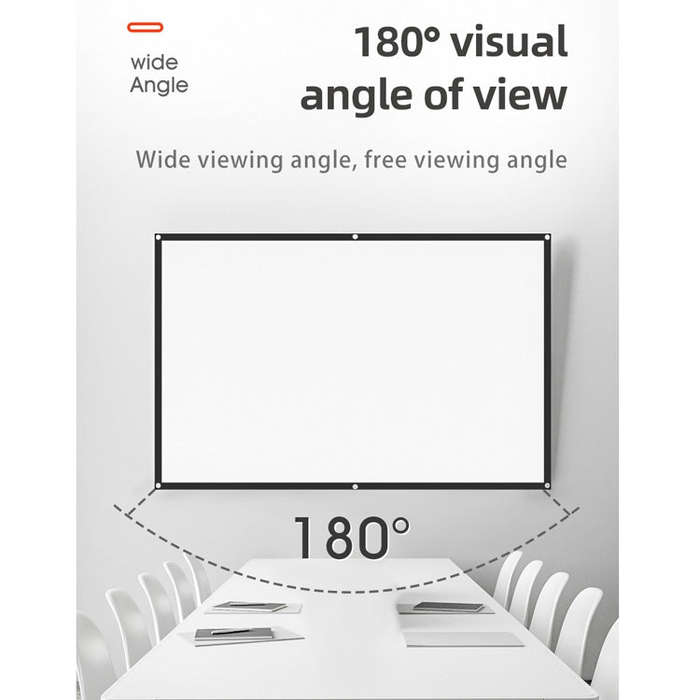 Simple Folding High Density Polyester Projector Film Curtain, Size:60 inch (16:9) Projection Area...