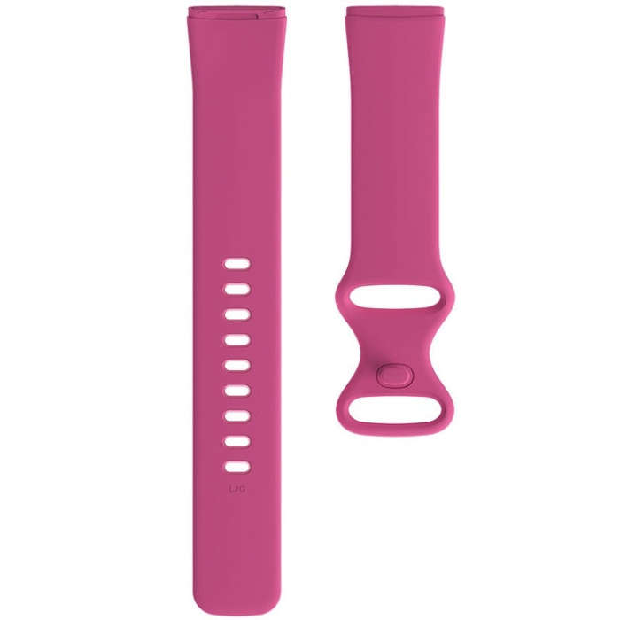 For Fitbit Versa 3 / Sense Silicone Watch Band, Size: S(Rose Red)