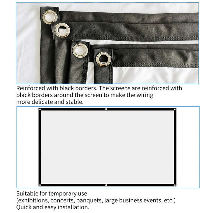 Simple Folding Thin Polyester Projector Film Curtain, Size:60 inch (4:3) Projection Area: 120x90cm