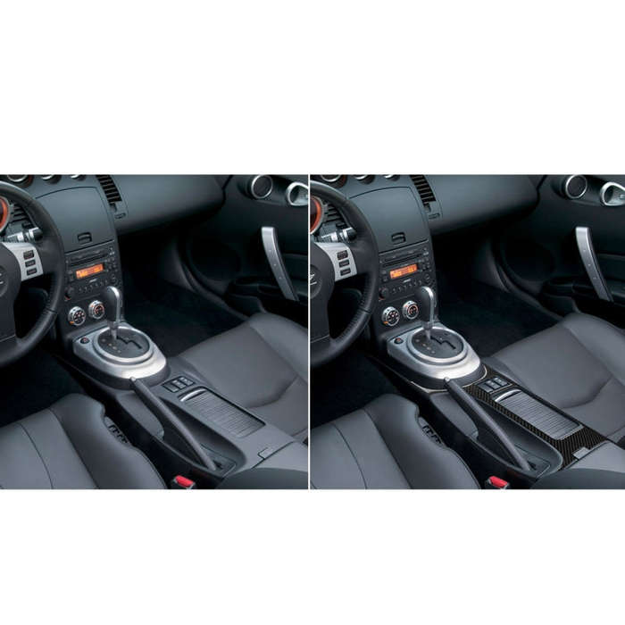 Car Carbon Fiber Central System Control Large Panel Frame Decorative Sticker for Nissan 350z 2006...