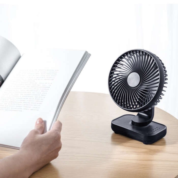 D606 4W USB Rechargeable Portable Four-speed Adjustable Desktop Fan(Black)