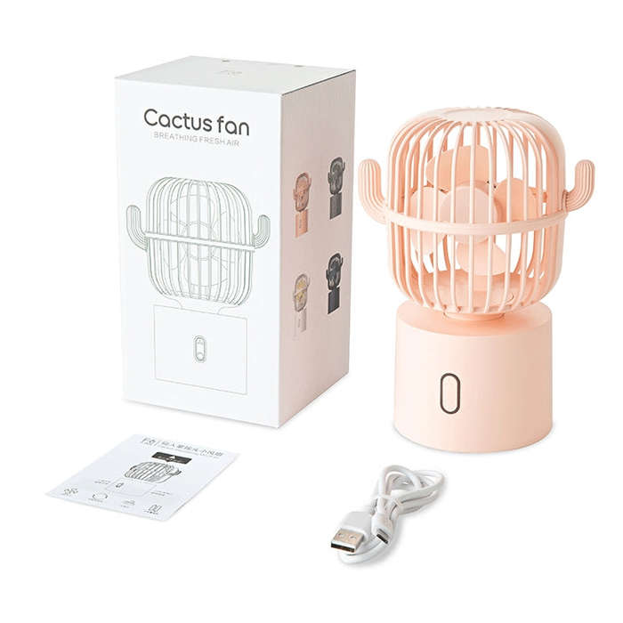 F6 Cactus Portable Mini Fan USB Shaking Head Handheld Desk Electric Fan (Green)