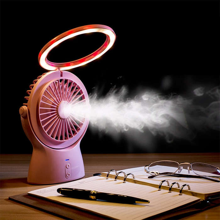 S1 Multi-function Portable USB Charging Mute Desktop Electric Fan Table Lamp, with 3 Speed Contro...