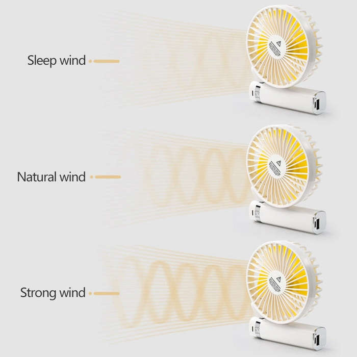 S2 Portable Foldable Handheld Electric Fan, with 3 Speed Control & Night Light (Purple)