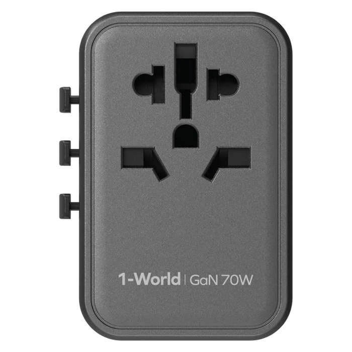 MOMAX 1-World UA8 PD 70W Fast Charger Power Adapter(Black)