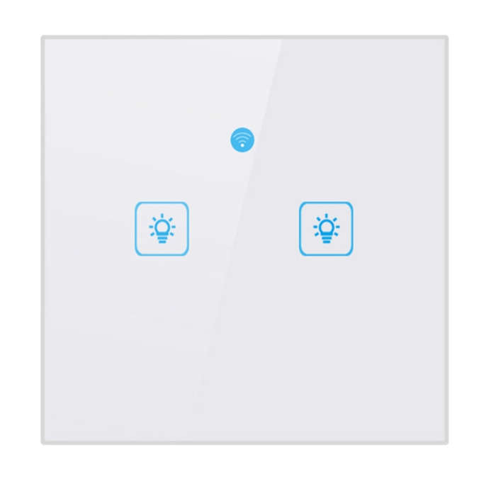 WS-UK-02 EWeLink APP & Touch Control 2A 2 Gangs Tempered Glass Panel Smart Wall Switch, AC 90V-25...