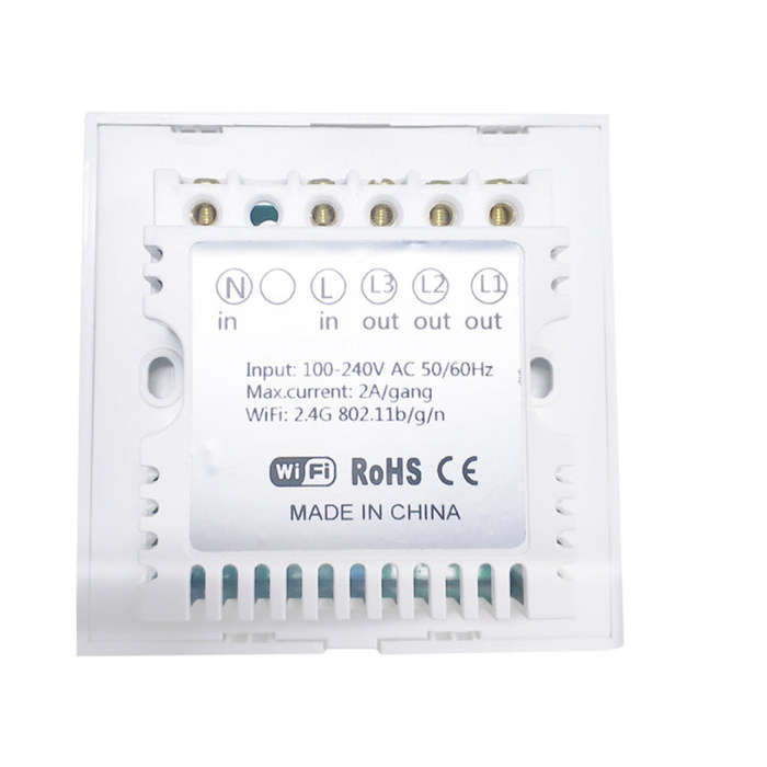WS-UK-02 EWeLink APP & Touch Control 2A 2 Gangs Tempered Glass Panel Smart Wall Switch, AC 90V-25...