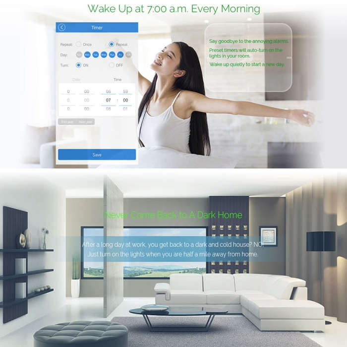 WS-UK-02 EWeLink APP & Touch Control 2A 2 Gangs Tempered Glass Panel Smart Wall Switch, AC 90V-25...